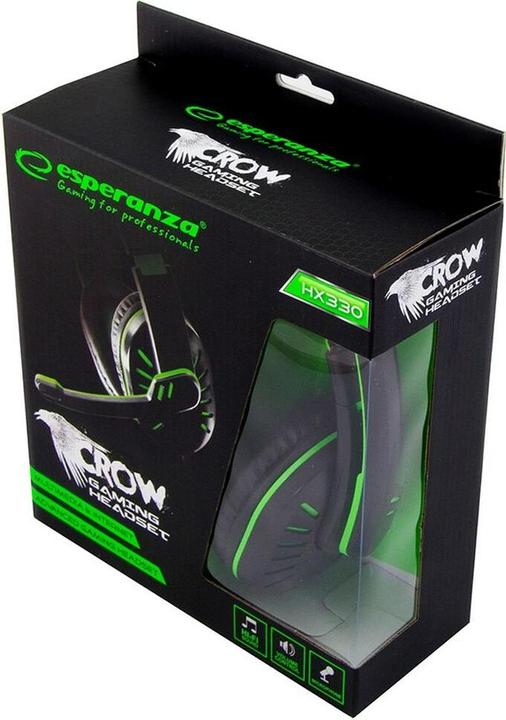 Actual product image ESP Gaming Headset Crow Green (Cable)