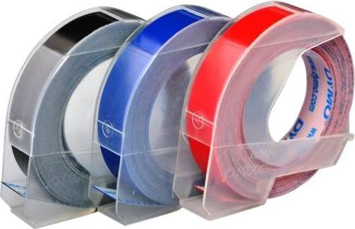 Actual product image Dymo Embossing tape 3D (0.90 cm, Blue, Black, Red)