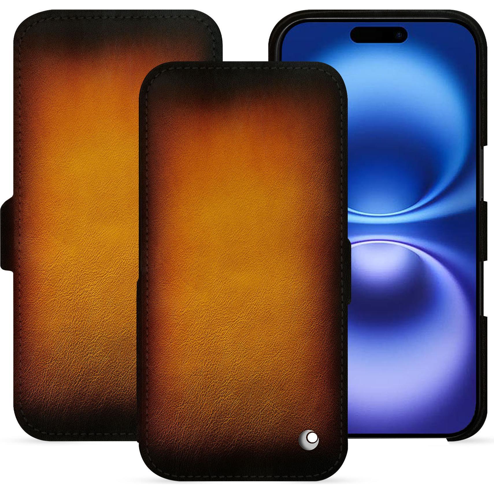 Noreve Lederschutzhülle horizontal (Apple iPhone 16), Smartphone Hülle, Violett