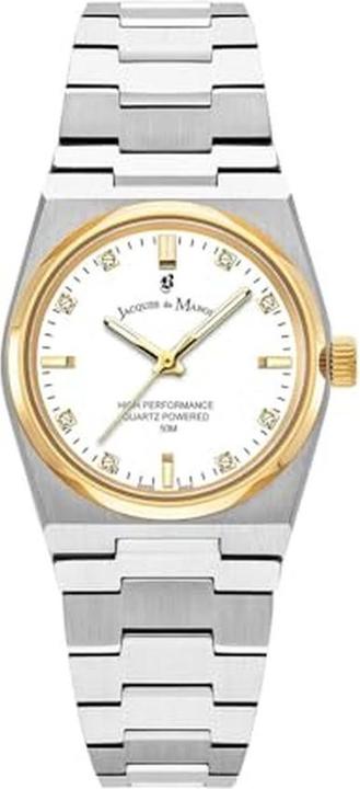 Jacques du Manoir Elegant Analog Women's Watch with Timeless Silver Design and Comfortable Band (Analogue wristwatch, 31 mm)