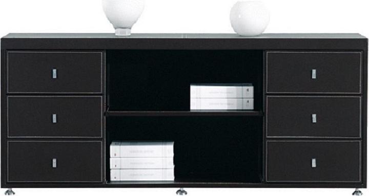 Produktbild Jet-Line Büro Aktenschrank Padova schwarz (45 x 160 x 66 cm)