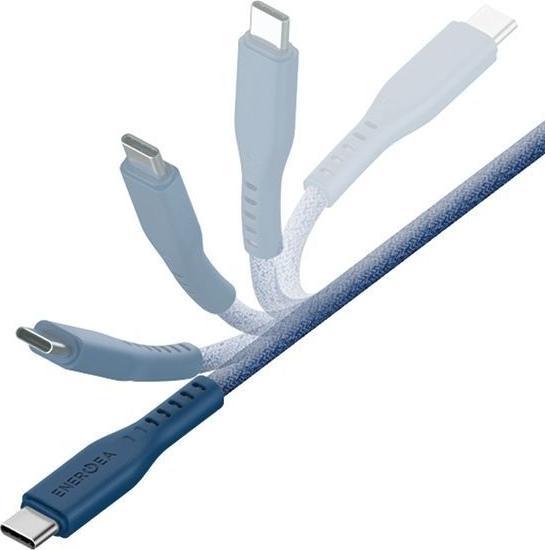 Actual product image Energea cable Flow USB-C - USB-C 1.5m niebieski/blue 240W 5A PD Fast Charge (1.50 m, USB 3.2 Gen 2x2, 240 W)