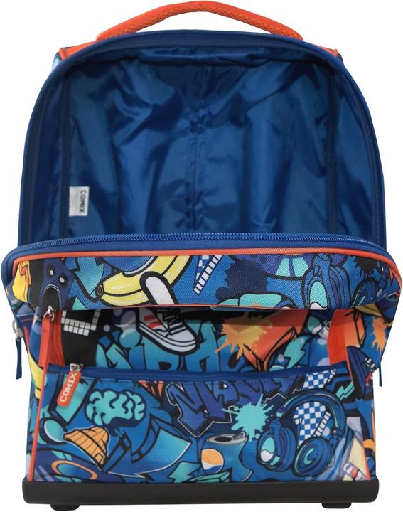 Actual product image Comix Ultra Bright School Backpack Trolley with LED Display, Large Compartments, Interchangeable Wheels