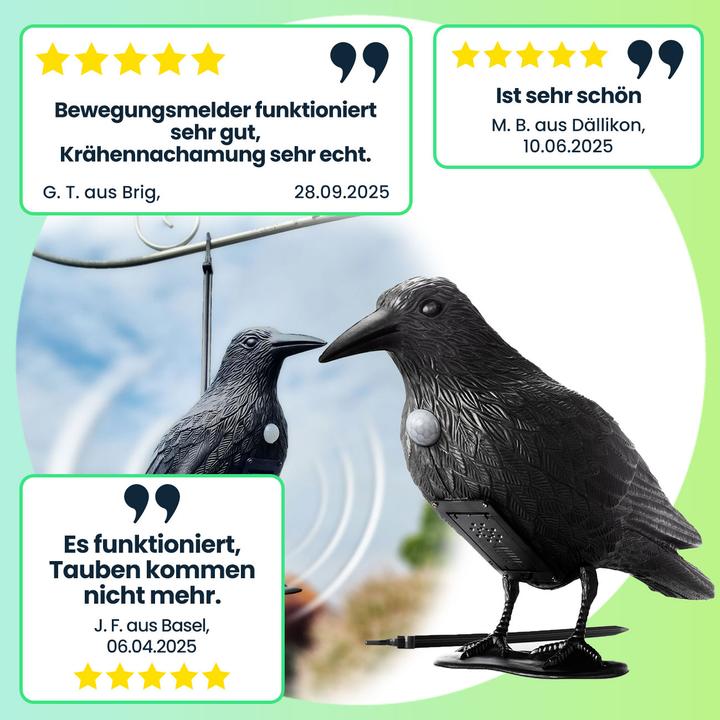 Produktbild Ideoon Vogelabwehr Krähe mit Soundeffekt, batteriebetrieben