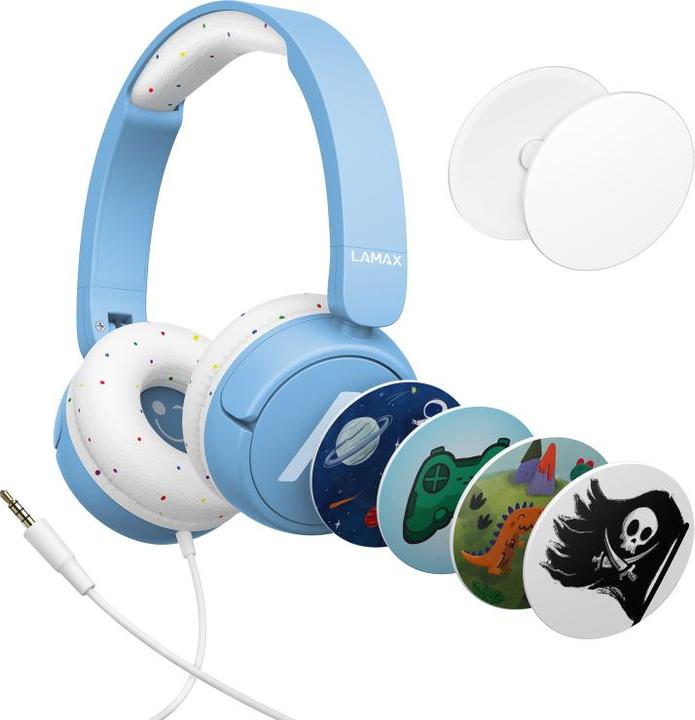 Immagine prodotto KAM Lamax SoundKid1 Blue / Kopfhörer mit Mikrofon / 3,5 mm Klinke / Kabel 1,2 m