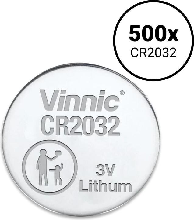Actual product image Vinnic CR2032 Lithium Batterien - 500 Knopfzellen-Batterien (500 pcs., CR2032, 240 mAh)