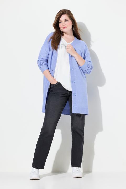 Immagine prodotto Ulla Popken Strickjacke, Boxy-Schnitt, V-Ausschnitt, Knopfleiste (54)