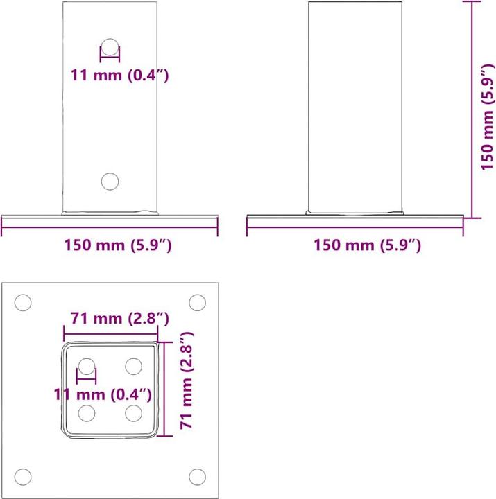 Produktbild vidaXL Pfostenträger