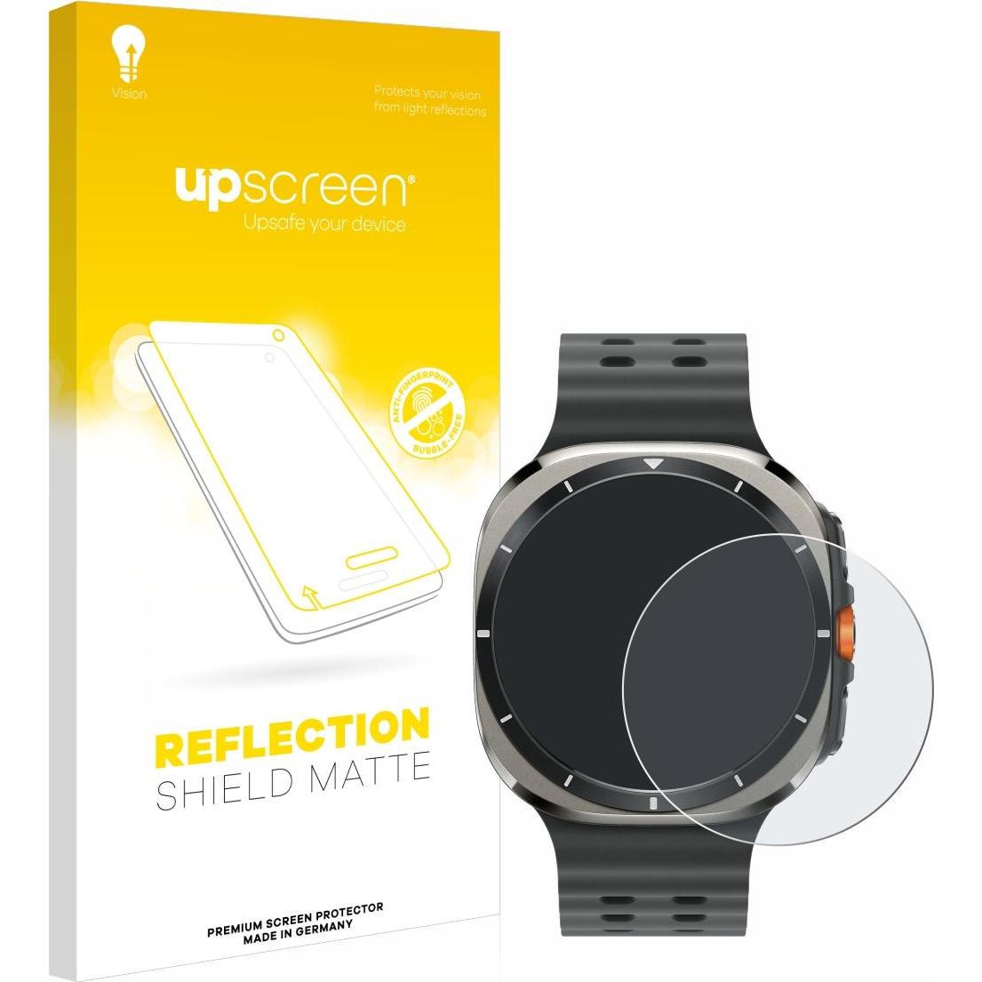 upscreen Reflection Shield Displayschutz Matt, Smartwatch Schutzfolie, Grau