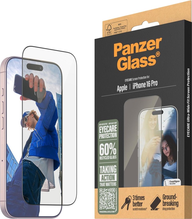 Image du produit PanzerGlass Protection d'écran Eyecare (1 pièce(s), Apple iPhone 16 Pro)