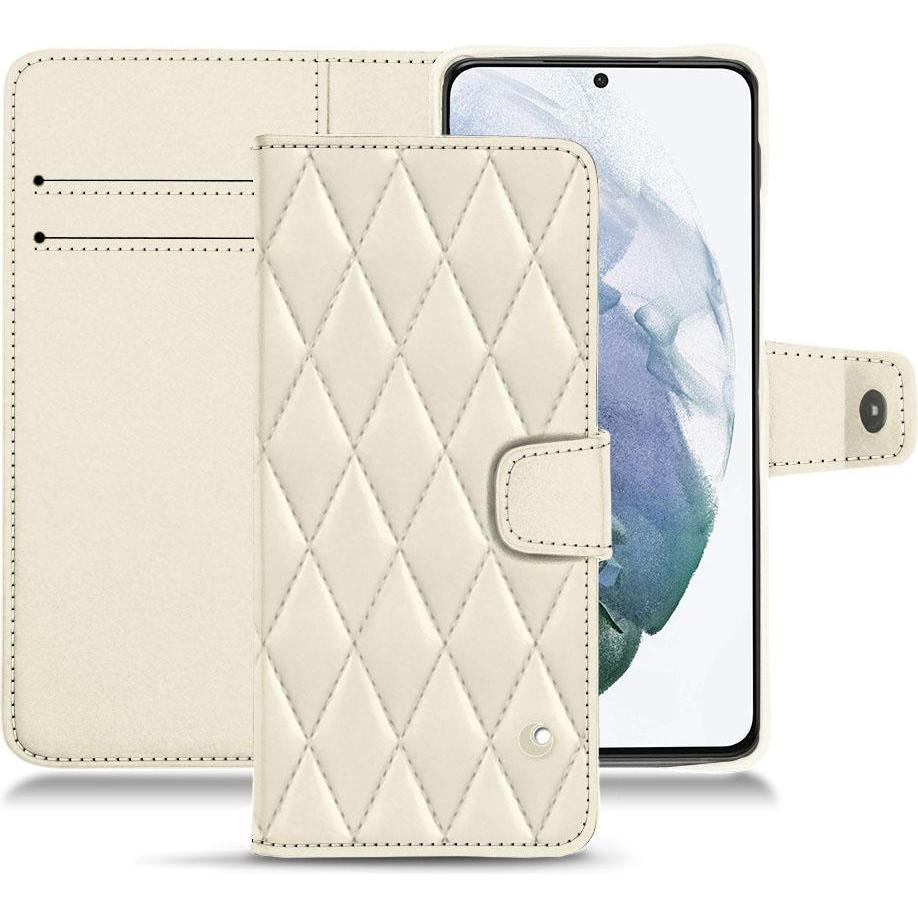 Noreve Lederschutzhülle Wallet (Samsung Galaxy S21+), Smartphone Hülle, Weiss