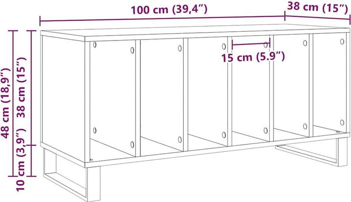 Actual product image vidaXL Medienaufbewahrungsschrank (38 x 100 x 48 cm)