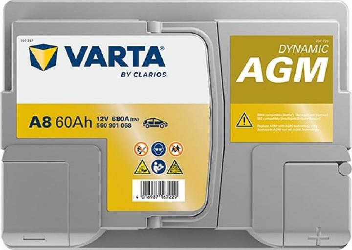 Produktbild Varta Akumulator 12V 60Ah/680A START&STOP AGM (P+ standardowy) 242x175x190 B13 (agm/rozruchowy) (12 V, 60 Ah, 680 A)