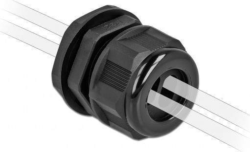 Image du produit Delock Presse-étoupe PG21 pour câble plat avec deux entrées de câble noir 2 pièces