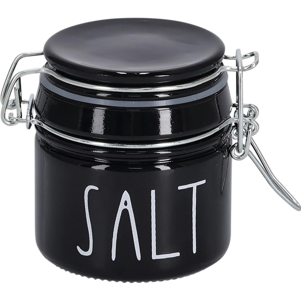 Thumbnail - Zeller Present Gewürzglas m. Bügelverschluss "Salt", 100 ml, Vorratsbehälter, Schwarz