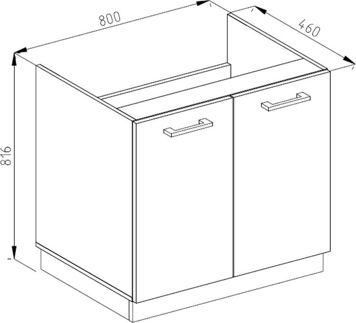 Actual product image Vicco Spülenunterschrank R-Line (80 x 60 x 81.5 cm)
