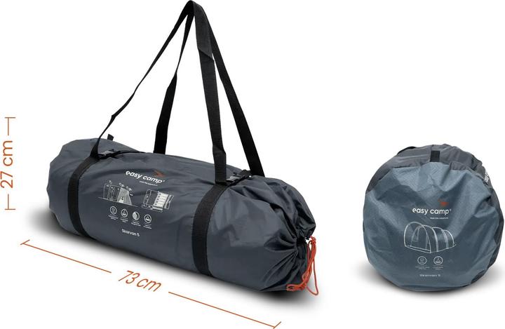 Actual product image Easy Camp Familien-Tunnelzelt Skarvan 5 (grau, Modell 2025) (Tunnel tent, 16.20 kg, 5 persons)