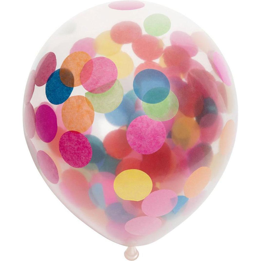 Globos Konfetti-Luftballons, Papier-Konfetti-Mix, 30 cm, 6 Stück.