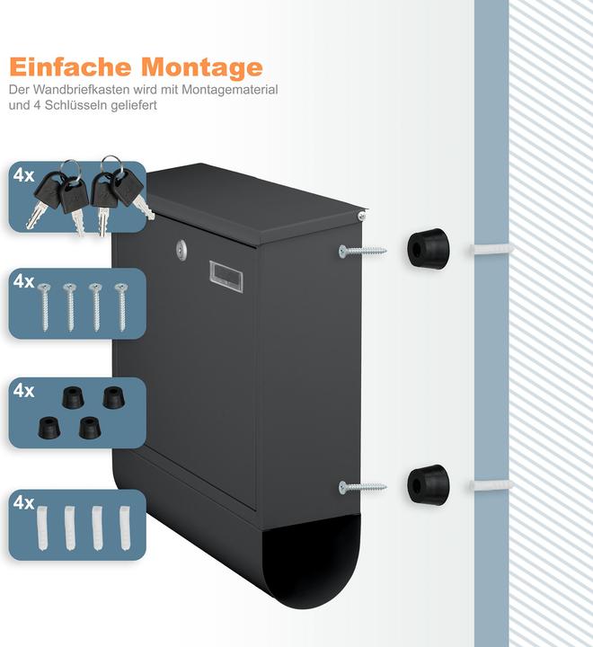 Productafbeelding Relaxdays Briefkasten mit Zeitungsfach