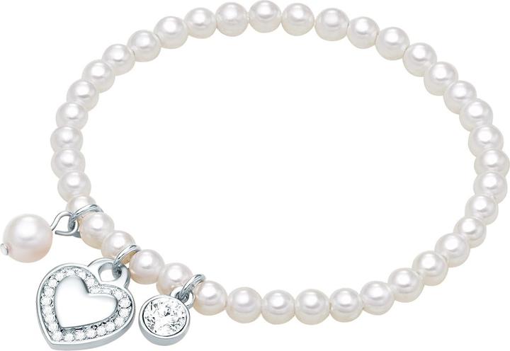 Produktbild Lulu & Jane Damen Herz Metall-Legierung Crystal Muschelkernperle silber 18,0 cm - 29727 (18 cm, Metall-Legierung)