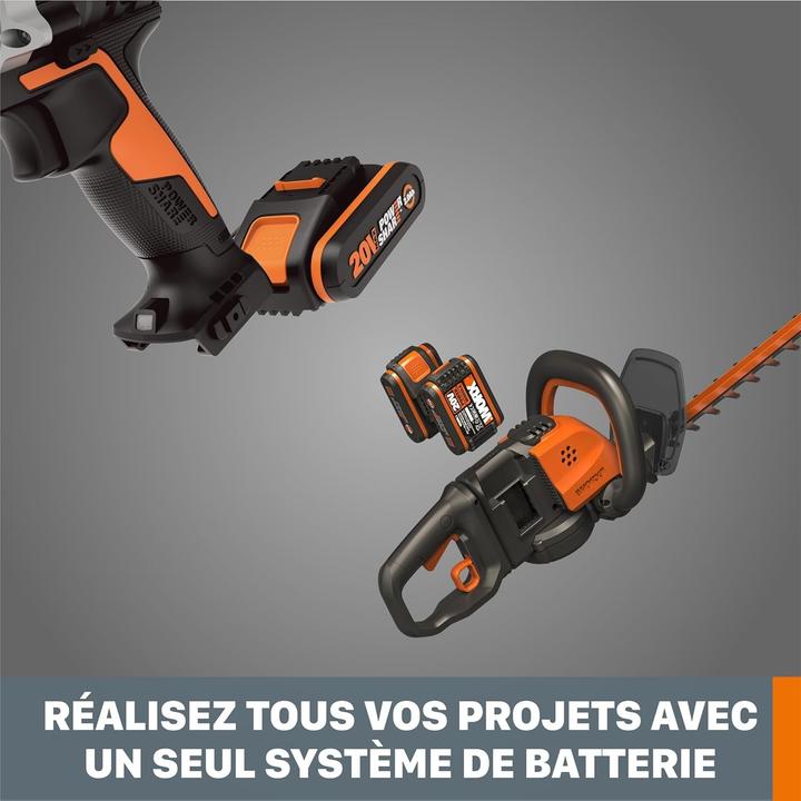 Actual product image Worx batterisaet 20 V inkl. 2x4 Ah batteri og dobbeltlader (20 V)