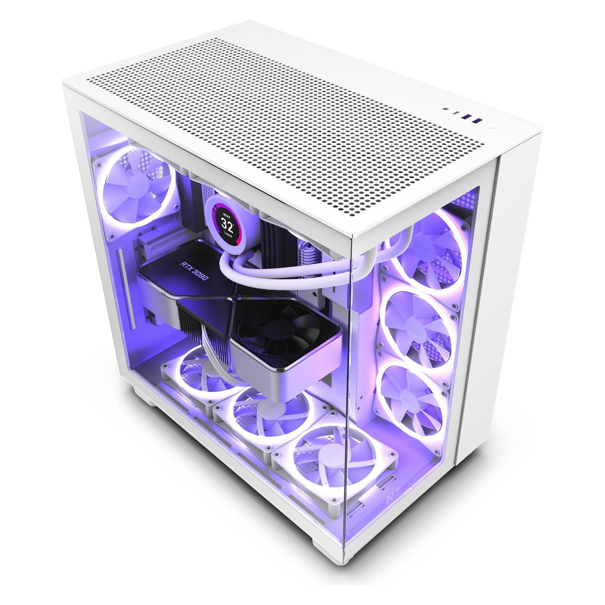 NZXT H9 Flow (ATX, mATX, Mini-ITX), PC Gehäuse, Weiss