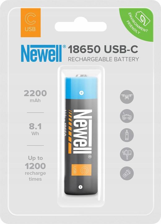 Actual product image Newell 18650 USB-C 2200 mAh battery (1 pcs., 18650, 2200 mAh)