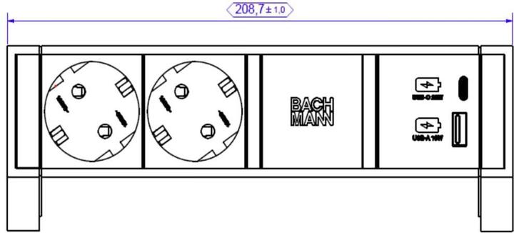 Productafbeelding Bachmann Bureau2 (3 x, CEE 7/3, 0.20 m)
