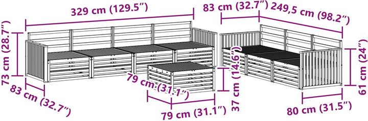 Produktbild vidaXL Outdoor-Sofa