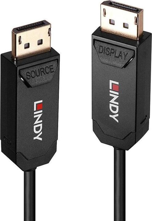 Actual product image Lindy 10m Fibre Optic Hybrid DP 2.0 UBHR10 Cable 40Gbps, up to 8K60 (10 m, DisplayPort, 2.0)