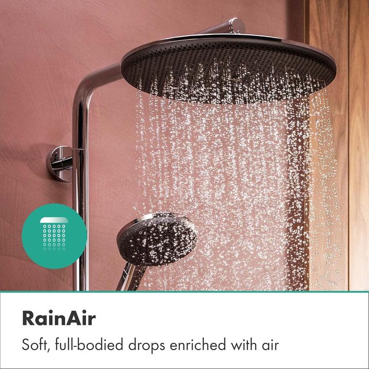 Produktbild hansgrohe Regendusche mit Thermostat, Handbrause und Gleitstangensystem