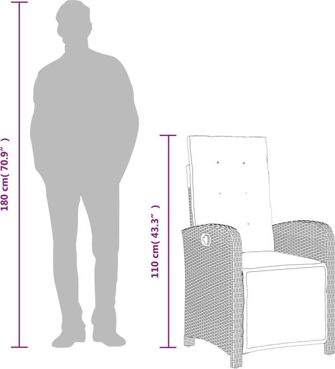 Produktbild vidaXL Gartensessel mit Fussteil Verstellbar