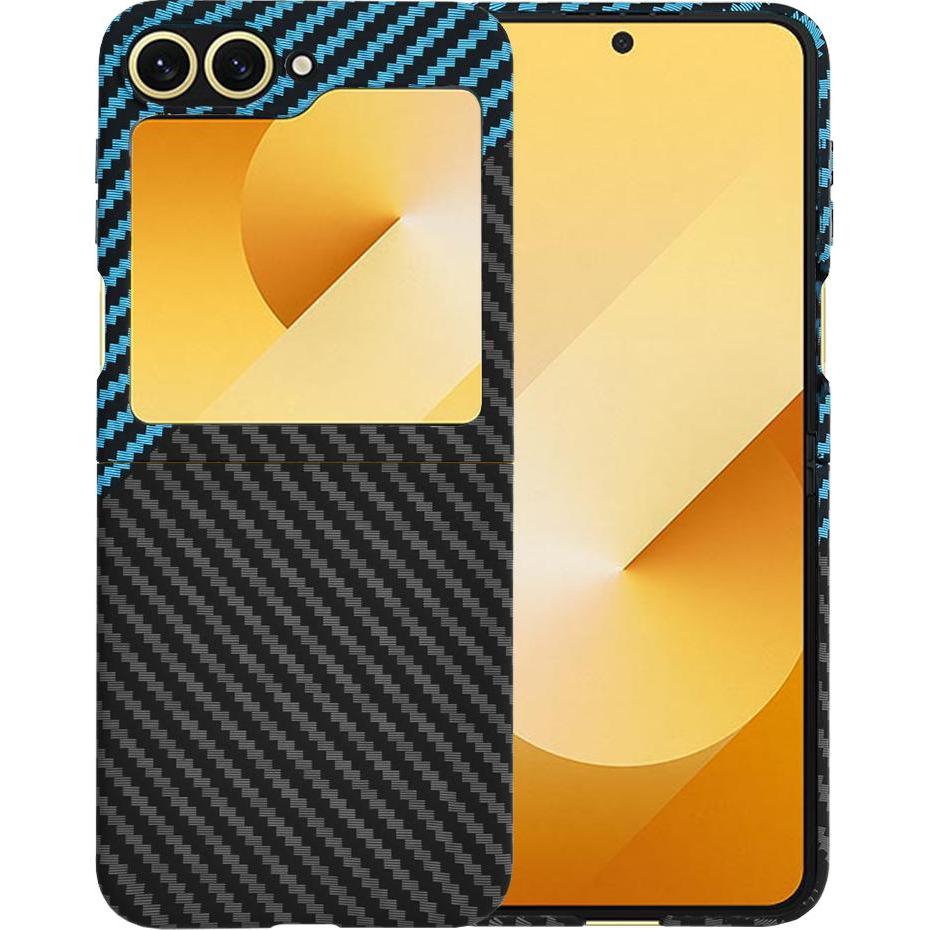 Techsuit - Carbonite FiberShell - Samsung Galaxy Z Flip6 - Blue Pulse (Samsung Galaxy Z Flip6), Cover smartphone, Blu