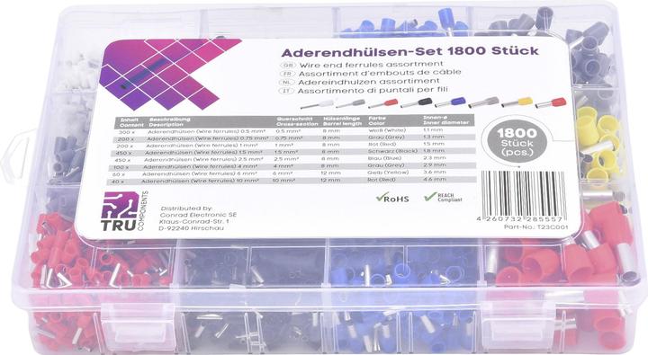 Produktbild Tru Components TC-12888372 Aderendhülsen-Sortiment 0.5 mm², 0.75 mm², 1 mm², 1.5