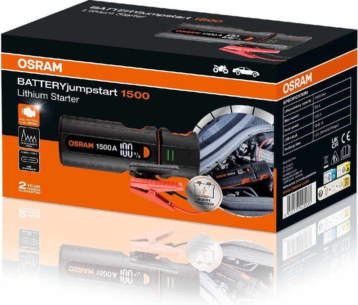 Immagine prodotto Osram Jumpstart battery starter (1500 A, 12000 mAh)
