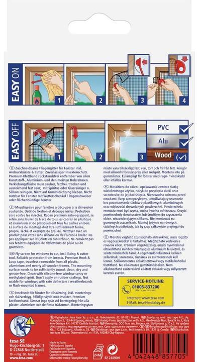 Image du produit tesa Moustiquaire COMFORT pour fenêtres, avec bande Velcro, autocollante, sans perçage (170 x 180 cm)