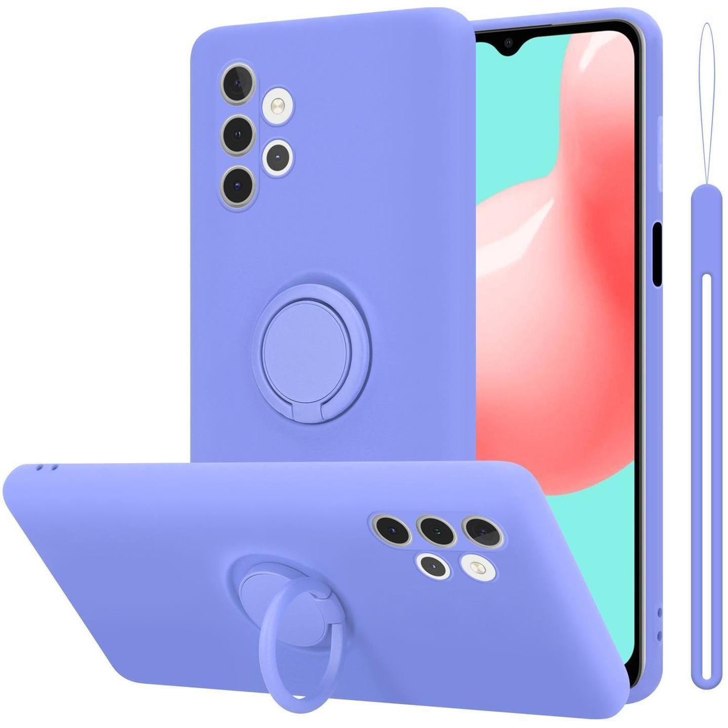 Cadorabo TPU Liquid Silicone Case Cover (Samsung Galaxy A32), Smartphone Hülle, Violett