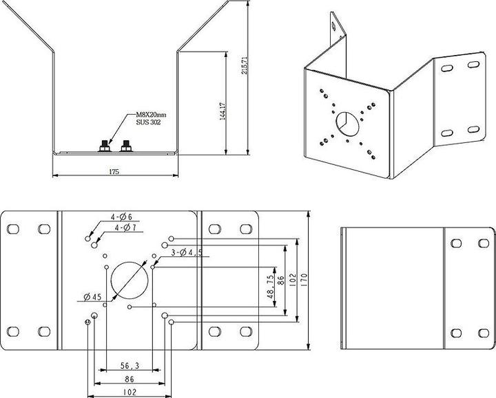 Produktbild Vivotek Eckadapter AM-412 (Montage-Kit)
