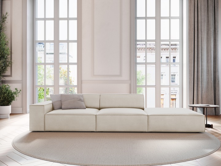 Actual product image Micadoni Right Velvet Sofa, "Jodie", 3 Seats, 262x102x70Made in Europe (4-seater, 2 person sofa, 3-seater)