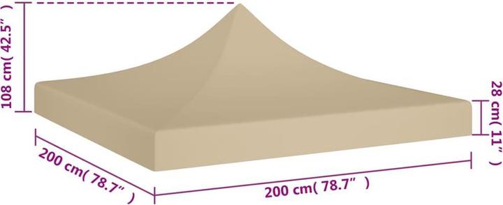 Produktbild vidaXL Partyzeltdach (200 cm, 200 cm)