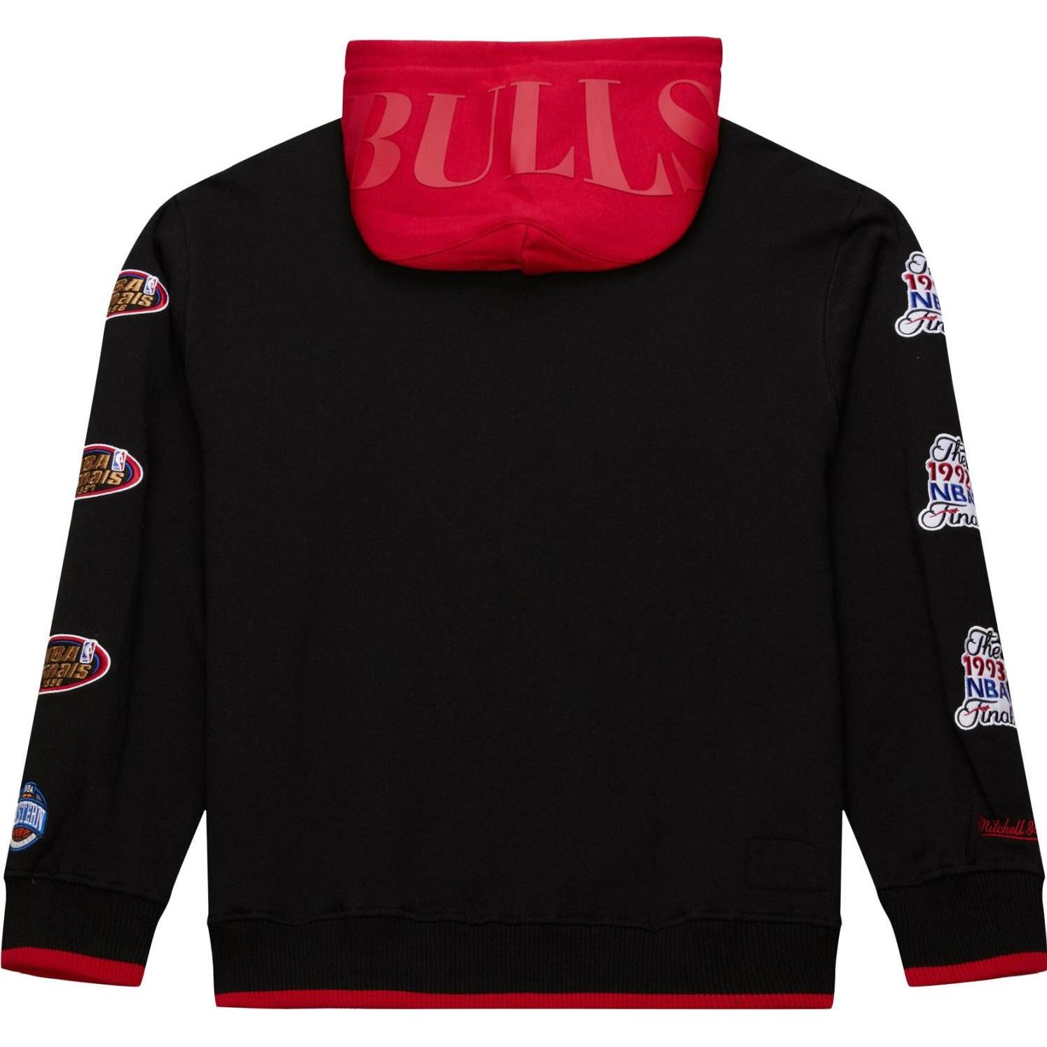 Thumbnail - Mitchell & Ness, Herren, Pullover, Fleece Hoody - ORIGINS Chicago Bulls - S, Schwarz, (S)