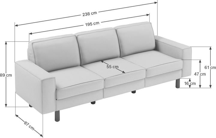 Produktbild Atelier del Sofa Sparrow Extra 3-Seat Sofa (3-Sitzer)