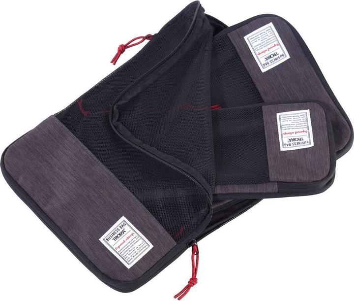 Productafbeelding Troika BUSINESS PACKING CUBES Ensemble de sac de compression de voyage, gris/noir