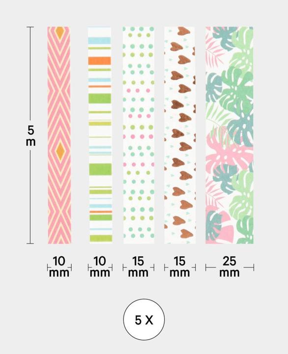 Produktbild I Am Creative Klebeband Washi Tape 5er Set Dschungel