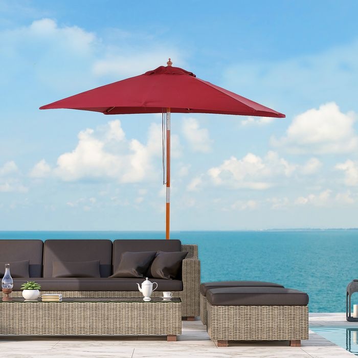 Image du produit Swisshandel24 Parasol 3 branches sapin+polyester bordeaux 200 x 150 x 230 cm (1.50 m)