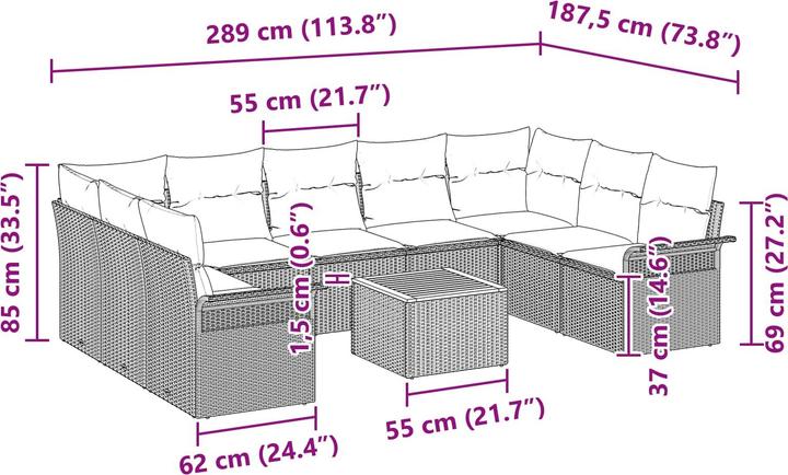 Produktbild vidaXL Gartensofa-set