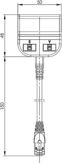 Actual product image Telegärtner TELEGAERTNER T-Adapter Cat5e Output to 100Base-T/ISDN (21.17.3039) (RJ45, RJ45 (2x))