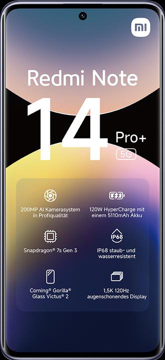 Image du produit Xiaomi Redmi Note 14 Pro+ (512 Go, Lavender Purple, 6.67", Double SIM, 5G)