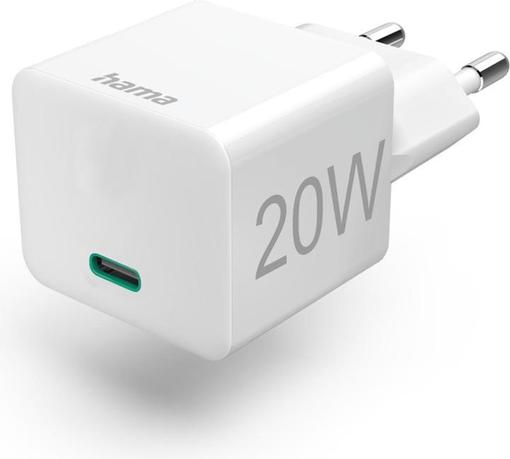 Actual product image Hama Mini Charger, Power Delivery (PD)/Qualcomm®, 20 Watt, White (20 W, 1 portion)