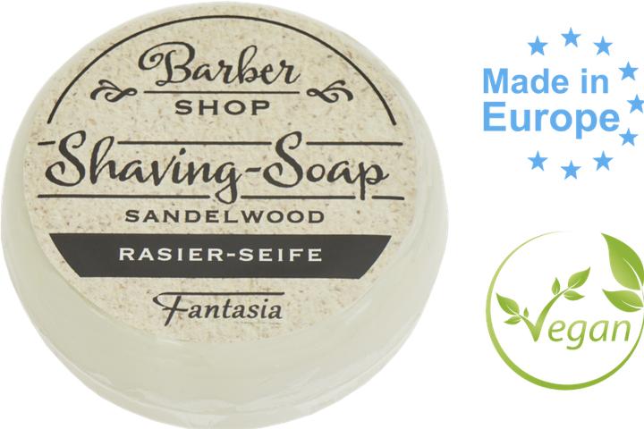 Actual product image Shaving soap round 100g Scent: Sandelwood, Ø 7 cm (Shaving soap)